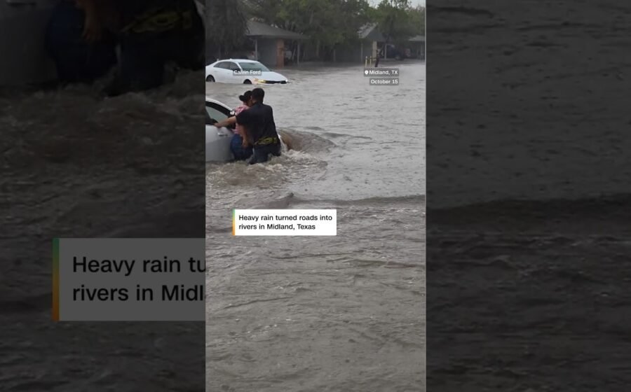 Flash flooding turns West Texas roads to rivers