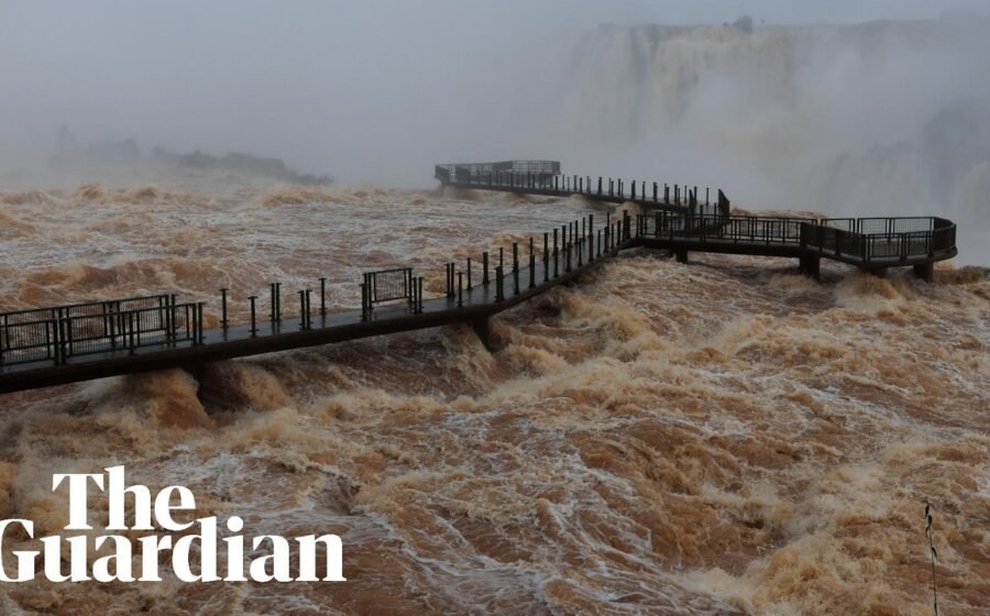 Iguazu Falls in South America hits record 10 times normal water flow