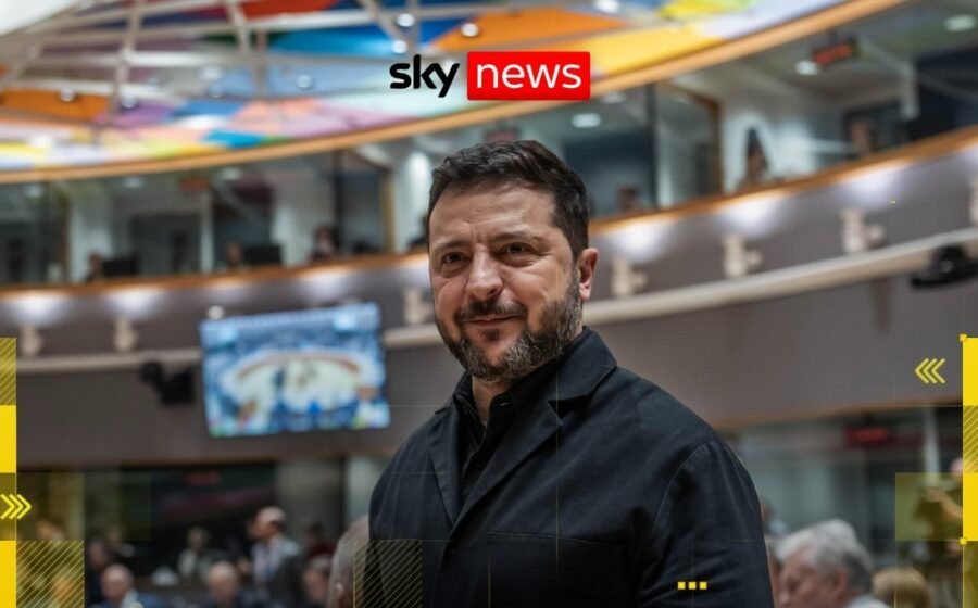 Zelenskyy delivers speech in Brussels