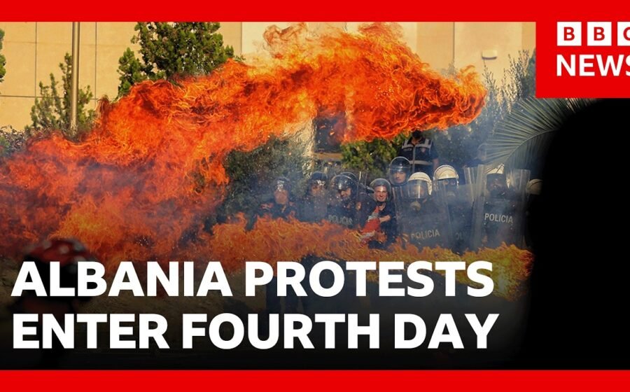 Albania's anti-government demonstrations continue for fourth day | BBC News