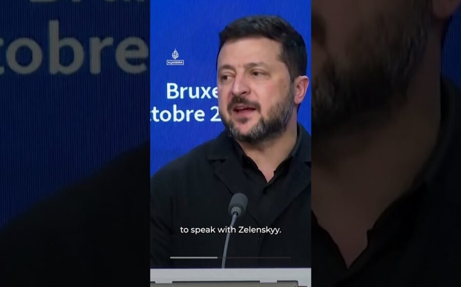 Ukraine president targets Trump, Putin at EU summit | AJ #shorts