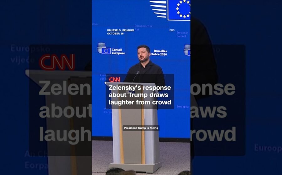Zelensky’s response about Trump draws laughter from crowd