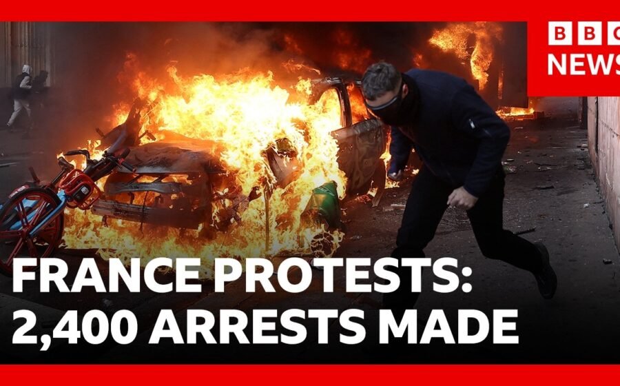 Macron calls for 'calm and order' after weekend of protests and disorder in France | BBC News