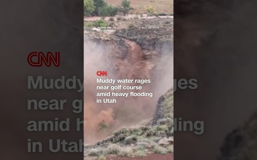 Muddy water rages near golf course amid heavy flooding in Utah