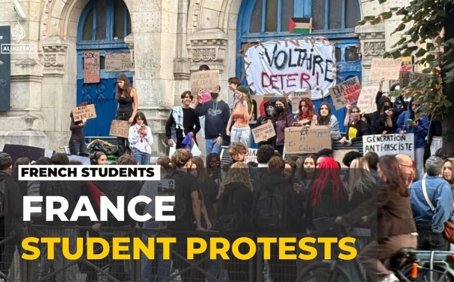 France protests: Students demonstrating for better conditions