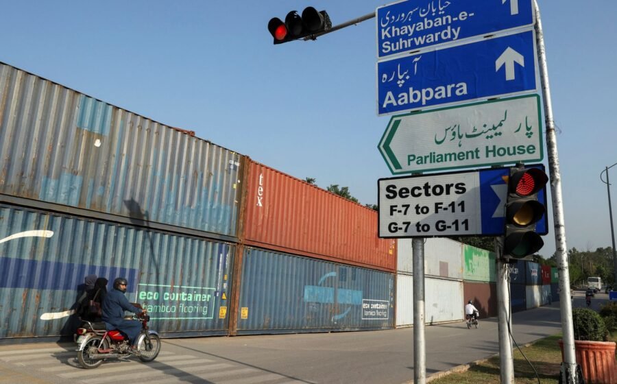 Pakistan seizes shipping containers to keep Imran Khan supporters out of capital