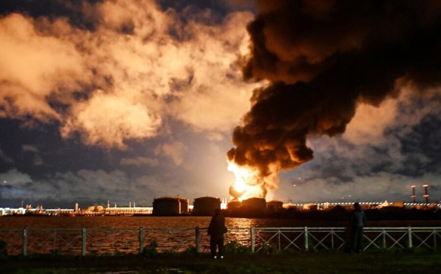 Ukraine targets Russia with more than 1,000 drones, striking oil terminal