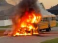 Indiana school bus driver gets children out of bus just before it goes up in flames